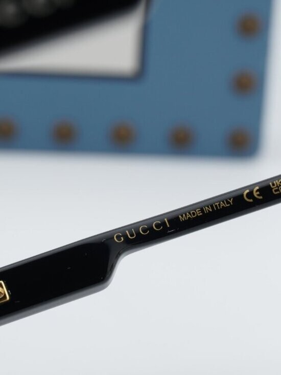 Gucci GG1238S 002 Square Sunglasses - Black\\Blue